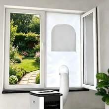 1PC New Portable Window-Mounted Air Conditioner Seal, Featuring An Adjustable Hose Sleeve That Allows The Window To Be Opened And Closed Without Obstruction, Complete With An Insect Screen, Easy To Install And Remove, And Adjustable - White - View 4