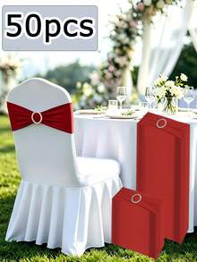 50PCS Elastic Chair Bowknot Chair Covers With Buckle Slider, Suitable For Wedding, Party, Reception, Ceremony, Banquet Decoration, Applicable To Different Themes, Enhancing Decoration For Wedding, Graduation, Party, Engagement, Baby Shower, Banquet, Business Exhibition And Other Special Events - Multicolor - View 17
