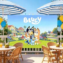 WPETLE Birthday Party Backdrop Cartoon Family House Lawn Scene Photo Background Banner Children Party Decoration - Multicolor - View 3