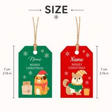 Custom Christmas Gift Tags, Festive Personalized Name Gift Cards For Holiday Wrapping, Customized Name Present Labels, Customizable Xmas Party Favor Tags, Pet Style, Secret Santa Gift, Stocking Stuffer, Merry Christmas, Christmas Ornaments, Family - Style a - View 2