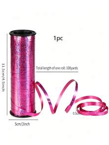 1 Roll 100 Yards Laser Metallic Color Balloon Tie Ribbon, Multi-Color Roll Laser Binding Rope, Shiny Vibrant Texture, Durable And Hard To Break, Party Balloon Binding Decoration, Gift Box Tying, Holiday Celebration Wedding Scene Handmade Decoration Ribbon - One Size - View 15