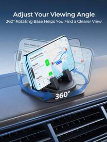Universal 360° Rotating Car Phone Holder With Anti-Slip Silicone Pad, Adjustable Phone Mount, Car Navigation Holder With Rotating Arm Design, Stable And Anti-Slip, One-Hand Operation, Easy Installation, Suitable For Dashboard, Car Interior, Office And Home Use, Compatible With All Phones, Multiple Styles Available, Essential Gift For Drivers - A - View 8