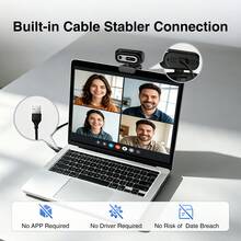 K4 1080P Laptop/Desktop Webcam, USB Webcam With Privacy Cover, Noise-Canceling Microphone And LED Indicator, 30FPS, Plug And Play, Compatible With Zoom//Teams, Windows, MacOS, Linux - View 4