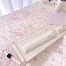 1pc Sweet And Lovely White Kitten Pu Leather Mousepad Office Desk Mat Mouse Pad Computer Speed Type Carpet Mat Player Laptop Keyboard - View 4