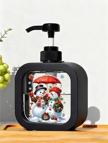 雪人造型壓式洗手液/洗髮精/乳液瓶 - 手動壓式（附泵頭），可補充，適用於浴室、廚房、旅行裝飾，聖誕帽雪人設計，可補充浴室與廚房洗手液/沐浴露，透明視窗方便補充，聖誕裝飾 - 相容液體洗手液，廚房水槽配件，節日設計，塑膠材質，不含乳膠且無香料，理想的聖誕禮物 - 彩色 - 查看 6