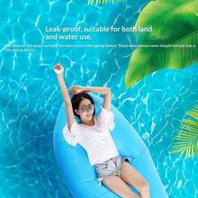 1pc Portable Quick Inflatable Lazy Sofa Bed, Lightweight Waterproof Air Lounger For Land & Water Use, Easy To Store Outdoor Inflatable Couch For Beach Camping Pool Picnic Travel - Multicolor - View 3