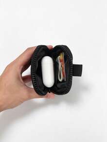 1pc Storage Small Pouch With Front Zipper Compartment, Outdoor Portable Key Earphone Coin Purse Hanging Bag - Multicolor - View 4