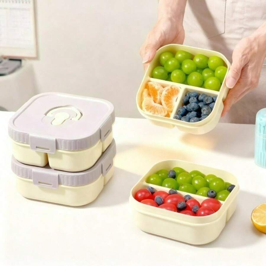 PP Microwaveable Compartment Bento Box Adult, Divided Portable Lunch Box For Student, Leakproof Small Lunch Containers With Lids, Cute Japanese Bento Box, Mini Snack Fruit Container For School
