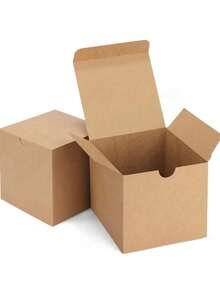 10pcs/20pcs/30pcs 10*10*10cm Gift Boxes, Small Gift Boxes, Black/White/Natural Kraft Paper Boxes With Lids, Suitable For Party Favors, Candle Packaging, Birthday, Wedding, Party Gift Decoration, Christmas Gift Decoration And Other Gift Boxes, Garden - Multiple Styles - View 9