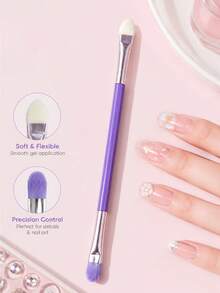 5pcs/3pcs Dual-Ended Nail Art Brushes, Home DIY Nail Salon Tools, Nail Polish Brushes, Nail Art Blending Brushes, Girls Nail Brushes, Suitable For Beginners, Travel Portable - Multicolor - View 2