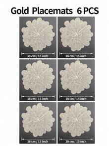 2pcs/4pcs/6pcs 15-Inch Swirl Pattern PVC Placemats, Waterproof & Heat Resistant, Washable, Suitable For Dining, Events, Banquets, Weddings, Bridal Showers, Home Decor & Daily Use - Multicolor - View 13
