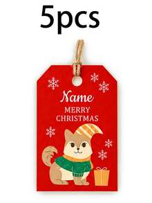 Custom Christmas Gift Tags, Festive Personalized Name Gift Cards For Holiday Wrapping, Customized Name Present Labels, Customizable Xmas Party Favor Tags, Pet Style, Secret Santa Gift, Stocking Stuffer, Merry Christmas, Christmas Ornaments, Family - Style a - View 17