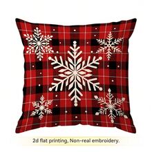 4pcs/1pc Red & Black Plaid Christmas Winter Pattern Pillow Case, Single-Sided Printed Pillow Case, Suitable For Living Room, Bedroom, Home Decor, All-Season Pillow Case - Multicolor - View 15