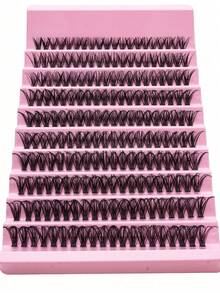 200/400/600 خصلات رموش صناعية، 8 مم-16 مم D Curl، رموش فردية كثيفة، أدوات مكياج، إنشاء إطلالات مكياج طبيعية أو درامية، رموش صناعية DIY للاستخدام المنزلي، هدية مثالية لعيد الميلاد والعودة إلى المدرسة والهالوين. - C - مشاهدة 9