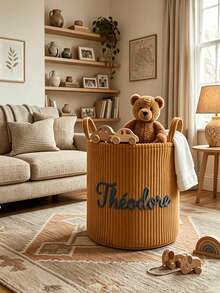 Large Capacity Foldable Customized Toy Storage Box With Name, Personalized Felt Toy Storage Basket, For Organizing Toys, Blankets, Leashes, Durable And Easy To Clean, Space-Saving, Playful Pet Design - Multicolor - View 6
