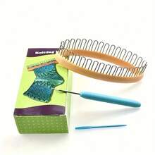 1 Set Sock Knitting Machine Kit, Oval Knitting Tool, Yarn Sock Machine With Crochet Hook, Suitable For Beginners, Used For DIY Craft Yarn Kits, Hats, Scarves, Crochet Knitting, Needlework, Adult Handmade Supplies - One Size - View 7