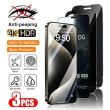 XINHONGYU 3pcs OG Privacy Tempered Glass Screen Protector, Compatible With Phone 18 Pro Max/Phone 18 Pro/17/17 Air/17 Pro Max/16 Pro Max/16 Pro/16 Plus/15/14/13/12/11, Bubble-Free, Easy Installation, Oleophobic Coating Anti-Fingerprint - Black - View 22