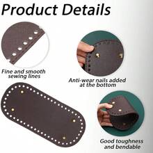 12Pcs/Set Crochet Bag Making Kit Include 6Pcs D-Shape Bag Handles 3Pcs PU Leather Bag Bases 3Pcs Crochet Zippers For DIY Purse Handbag Crafts - 12Pcs/Set - View 4
