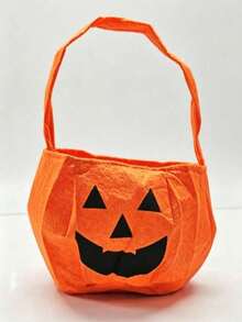 Halloween Pumpkin Costume, Adult Pumpkin Cape, Headpiece And Trick-Or-Treat Bag, Suitable For Halloween Role Play And Party "Trick Or Treat" Cute Outfit, Ideal Holiday Gift - Multicolor - View 15