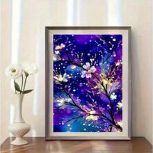 1PC DIY 5D Diamond Painting Kit Floral Pattern - Round Full Diamond Art Mosaic Craft, Home Wall Decor, Unframed - No Frame - View 3