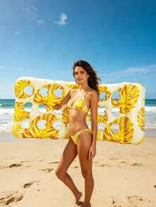 1pc Summer Foldable Inflatable Water Hammock PVC Floating Mat For Pool Beach Lounge Chair Adult Float, Beach Essential, Beach Accessory - Multicolor - View 13