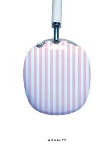 GIIPPA Glossy Hard Ear Cup Protective Cover, Striped Pattern, Unisex Anti-Scratch Shell Compatible With AirPods Max 1/2 Oval Over-Ear Headphones For Daily Commute, Campus, Cafe, Travel, Picnic And Other Scenes, Matching Accessories - Pink - View 2