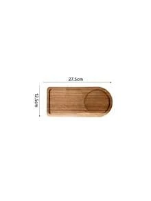 1pc Rosewood Japanese Style Solid Wood Dining Plate, Wooden Tray, Tea Cup Coaster, Dessert Coffee Tray, Breakfast Plate, Storage Tray - View 7