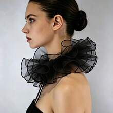 1pc Multi-Layer Organza Neck Ruffle Collar, Clown Fake Collar, Vintage Party Versatile Accessory - Multicolor - View 2