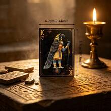 Luxury Black & Gold Poker Cards, Vintage Ancient Egyptian Theme Playing Cards, Ancient Egyptian Elements, Suitable For Tabletop Games, Display & Collection - Multicolor - View 3