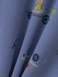 5 Sets Send 1 Set Random Color Boys Cartoon Underwear Set Cute Print Medium Thick Long Sleeve Long Pants Loungewear Set Print Autumn Top And Bottom - Multicolor - View 7