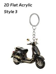 2D Acrylic Shiny Motorcycle-Shaped Keychain, Electric Vehicle Pattern Bag Charm, Daily Decorative Gift, Suitable For Backpack, Wallet, Phone, Earphone, Car Charm, Unique Birthday Gift, Party Gift, Back To School Gift, Teacher's Day Gift, Halloween Christmas Gift - Multicolor - View 13