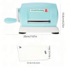 1 Set Embossing Machine, Combine With Different Floral Templates To Cut Out Various Patterns On Cardboard Blue/Pink Manual Embossing Machine With Embossing Plate/Manual Embossing Paper Craft Machine, 1pc Die Cutting Machine With 2pcs Cutting Pads - A - View 2