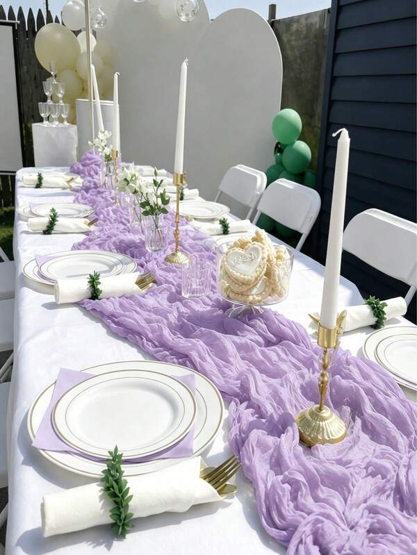 1/3/6/12Pack Cheese Cloth Table Runner, Boho Rustic Sheer Cheesecloth Table Cloth, Suitable For Wedding Party, Baby Shower, Birthday, Home Decor, Housewarming Gift