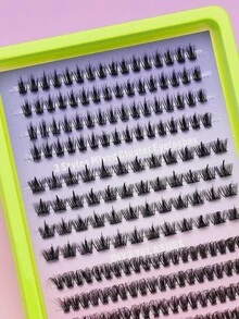 3 Styles Mixed Cluster False Eyelashes DIY Individual Lash Segmented Fluffy Voluminous Fiber Lashes Multipack Reusable Home Eyelash Extension Kit With Free Makeup Tools For Party Cosmetic Look - C - View 6