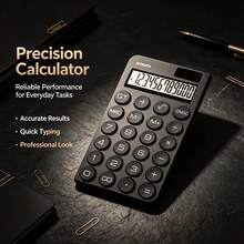 12-Digit Large Screen Desktop Electronic Calculator, Black And White Dual Color Options, Large Buttons For Comfortable Pressing, Clear And Intuitive Digital Display, Stable And Accurate Calculations, Suitable For Students Solving Problems, Office Financial Bookkeeping, Home Financial Management, Business And Home Desktop Calculation Tool - A - View 2