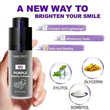 1pc Exclusive Design 8D Teeth Whitening Purple Toothpaste, Deep Cleaning, Fresh Breath, Whitening Toothpaste, 30ML, Daily Use, Oral Care, Purple Toothpaste - 8D-a Mint Flavor - View 10