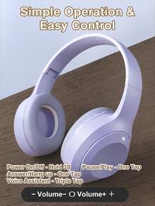 GENAI Wireless Headphones With Microphone, HiFi Stereo Sound, Foldable & Lightweight, Volume Control, 3.5mm Stereo Cable, Deep Bass, Suitable For Home, Office, Phones, Computers - Multicolor - View 6