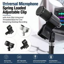 Kẹp micro lò xo điều chỉnh được đa năng với lớp lót chống trượt và đế ren cho livestream, ghi âm trên bàn máy tính - Một cỡ - Xem 4