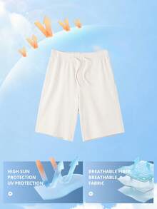 CAMEL CROWN Men's Casual Cotton Loose Fit Drawstring Knee-Length Shorts, Summer - Rice Apricot - View 4