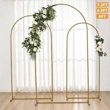 3 Metal Arch Wedding Backdrop Stands, 7.23ft, 6.53ft, 5.92ft, For Wedding Decor, Birthday Parties, Festivals, Event Decorations, Reception Areas, Garden Theme Backdrop Decor - Archway a - View 9