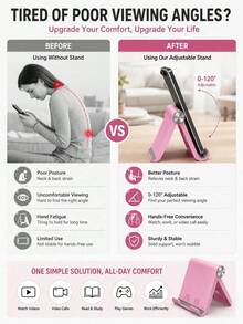 3/2/1pc Foldable Portable Stand, Universal Adjustable Desktop Stand, Lightweight And Portable, Non-Slip And Stable, Suitable For Office, Home, Travel, Study Desk And Back To School And New Year Gifts. Bathroom Decor - Multicolor - View 6