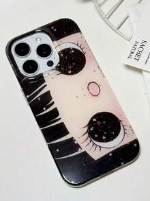 Cute Anime Fashion Phone Case 1pc Cute Cartoon Big Eye Pattern Personalized Phone Case, Fashionable Lolita Style Protective Cover, Compatible With IPhone17/IPhone17 ProMax/IPhone16 Pro Max/IPhone15 Pro/IPhone14/IPhone13/12/11, Suitable As Christmas Gift For Family/Friends/Sisters/Girlfriend Spring Birthday Gift Spring Gift Birthday Party Gift - Black - View 5