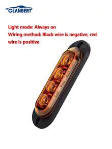 GLANBERT 4入組卡車4 LED透鏡側燈 12-24V 拖車警示燈 車用標記燈 緊急照明燈 - 彩色 - 查看 7