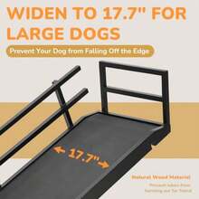 Dog Ramp For Bed, 5-Level Adjustable Folding Pet Ramp With Rails - Black Wood - View 7