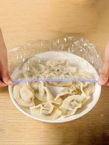 100pcs Disposable Elastic Food Covers - Stretchable Plastic Wrap Suitable For Bowls, Plates, Shoes And Showerheads - Multipurpose Dust-Proof Waterproof Kitchen Storage Film - View 8