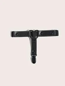 1/2PCS Heart-Shaped Punk Style Adjustable Elastic Garter Clips, Sexy Cosplay Stocking Clips - Black - View 4