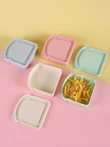 1-2pcs Portable Bamboo Fiber Lunch Box, For Toast, Bread, And Sandwiches, Suitable For School, Back To School, Or As A Christmas Gift - Multicolor - View 4