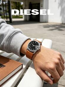 DIESEL DZ1617 Men Wristwatch, Black Dial Date Window 10BAR Water Resistant Business Casual Watch - Brown - View 3