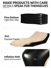 1pc 3 Colors Optional PVC Inflatable Lounge Chair, Outdoor Camping Reclining & Sleeping, Portable Sofa, Foldable, Camping, Beach Inflatable Sofa Chair, Ergonomic S-Shaped Inflatable Sofa, Outdoor & Indoor Dual Use, Thickened Wear-Resistant Slouchy Inflatable Lounge Chair, Christmas, Halloween - Multicolor - View 7