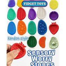 Soft Texture Stress Relief Sensory Soothing Stone, Suitable For Students, Relieves Anxiety And Stress (Random Color) - Multicolor - View 2